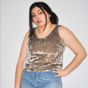Crushed velvet tank top